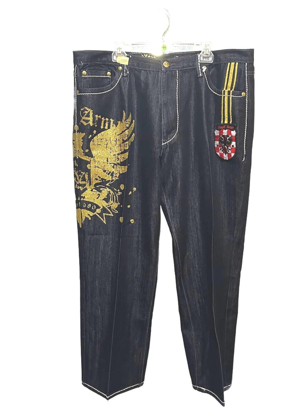 Royal Army Jeans Mens Black Y2K Dark Wash Skater Streetwear Size 44/32 EUC